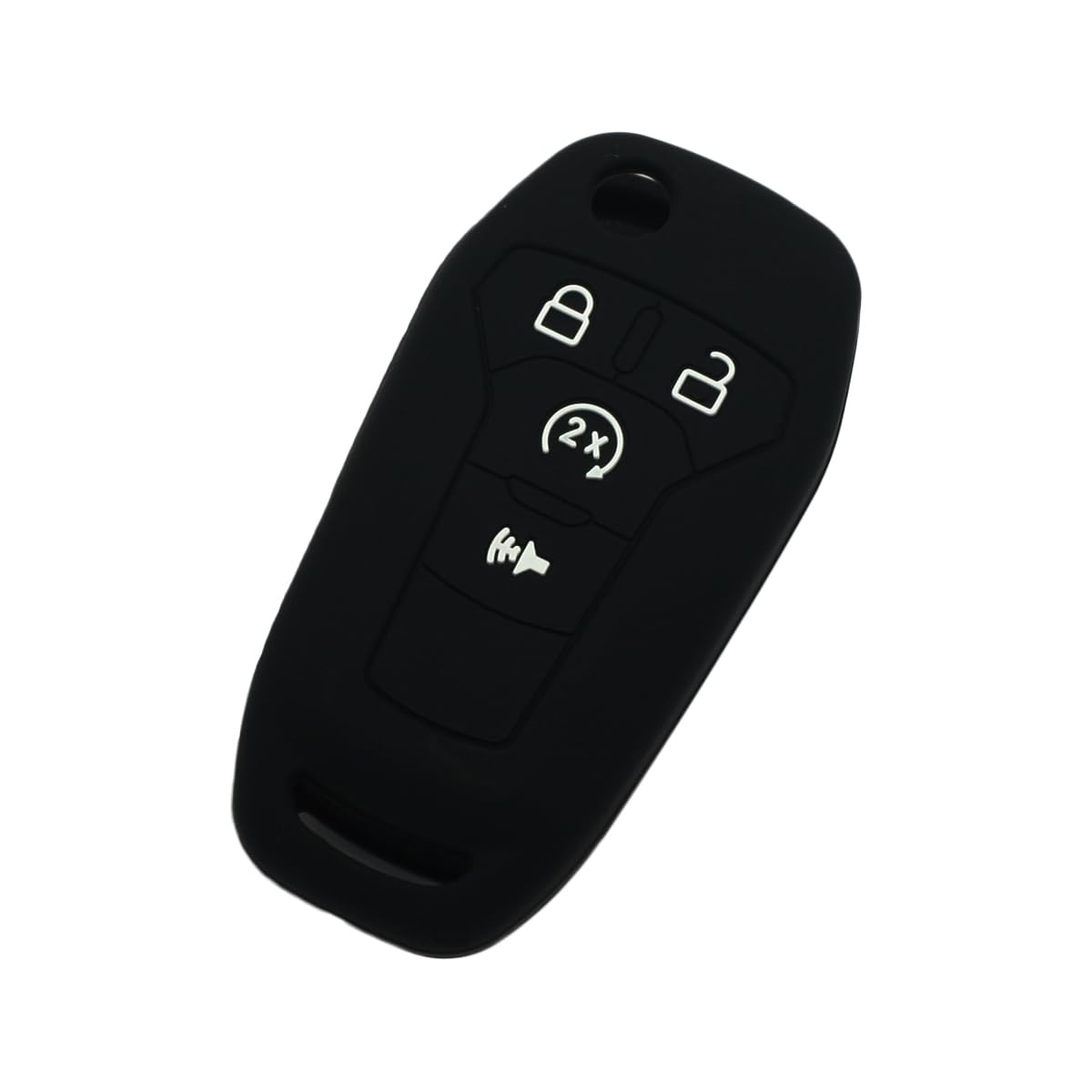BROVACS Silicone Cover Protector Case Holder Skin Jacket Compatible with FORD 4 Button Flip Remote Key Fob CV2721 Black