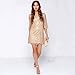 Deargles Womens Dress in Sequins Short Sleeves SS16001 Gold 6