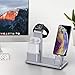 YoFeW Apple Watch Stand Aluminum 4 in 1 Apple Watch Charger Dock Accessories for AirPods Charging Docks Stand for Apple Watch Series 3/2/ 1/ AirPods/iPhone 8/8 Plus/ 7/7 Plus /6s iPad Silver