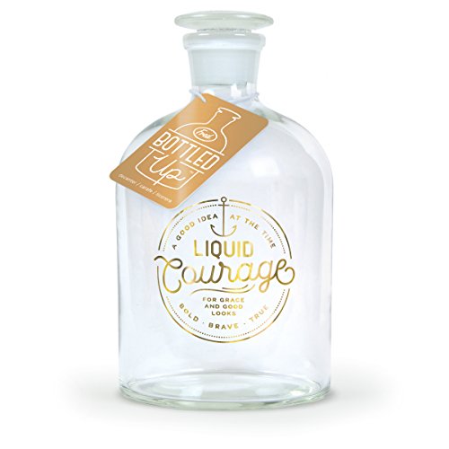 Fred BOTTLED UP Glass Spirits Decanter, Courage, Clear, 9 inches - 5186710