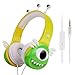 VCOM Kids Headphones with Microphone, Over Ear Wired Children Headset Stereo Earphone Monster Design with Volume Limiting Feature Compatible for iPad Smartphones Kindle Fire Tablets PC Laptops(Yellow)