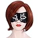 CAMTOP Women Short Bob Hair Wig Anime Costume Halloween Cosplay Party Wig with Eye Mask and Wig Cap, Reddish Brown