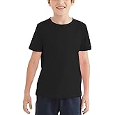 QBK 2T-12Y Boys T Shirts Short Sleeve Tees 100% Cotton Crewneck Soft Basic Summer Top Solid Toddler Kids Tee Shirt