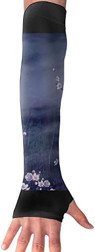 Breathable Ice Silk UV Sun Protection Sakura Printed Arm Sleeve Finger Hole For Women And Men Outdoor Sports Fishing Hunting Jogging Motorcycling