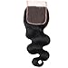 Lanyi 18 inch Brazilian Body Wave Lace Closure Free Part Virgin Human Hair Closure Natural Black 1b 130% Density 4x4 Lace