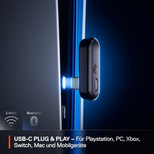 Arctis Nova 3P Wireless - PS5 Headset & PC Gaming Headset – App-Steuerung – 40 Std. Akku – Neodym-Magnet-Treiber – 2,4 GHz/Bluetooth – Abnehmbares Mikrofon – Für PS5, PC, Switch - Weiß