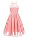 Sunvary Prom Cocktail Dresses Short Lace Chiffon Bridesmaid Open Back Dress for 2018 Graduation Daily Summer Wear-L-Pink