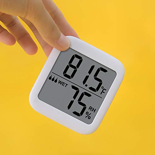 BeGrit Innen Hygrometer Thermometer für Baby-Raum-Temperatur Feuchtigkeit Feuchte Überwachung, digital einfach Sofort mit Lächeln/Unhappy Emotion Icon lesen (Weiß)