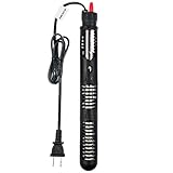 Zacro AH042 Submersible Aquarium Heater of 300W with Visible Temperature and Floating Thermometer with Suction Cup Black