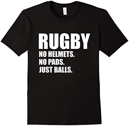 Men's Rugby No Helmets No Pads Just Balls Tshirt Medium Black