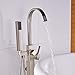 Votamuta Freestanding Bathtub Faucet Floor Mounted Bath Tub Filler Faucets with Hand Held Shower Head Brushed Nickel