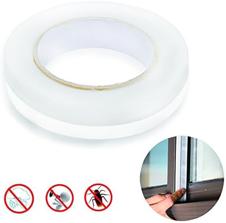 OIYEEFO Weather Stripping with 5 Layers, Self-adhesive Gap Draft Stopper for Framless Glass Doors and Windows Soundproof Seal (16 Ft，Transparent