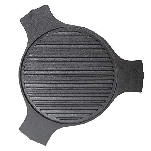 18" Cast Iron Plate Setter for Large Big Green Egg Accessories or Other Caramic Grill ConvEGGtor for BGE Accessories 3Legs Grooved Plate Setter for Indirect Cooking BBQ Smoker Accessories