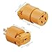Miady 15 Amp Replacement Plug/Connector Set, 125 Volt NEMA 5-15P & 5-15R Straight Blade Plug Grounding Type/UL listed, (5 SET, Yellow)