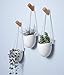 Mkono Ceramic Hanging Planter Modern Wall Flower Pot for Succulent Herb Air Plant Live or Faux Plants Home Decor, Set of 3thumb 4