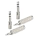 eBoot Headphone Adapter 6.35 mm Male to 3.5 mm Female and Stereo Adaptor 3.5 mm Male to 6.35 mm Mono Female, Nickel Plated, 4 Pieces