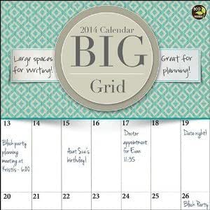 amazoncom 2014 big grid design wall calendar home kitchen