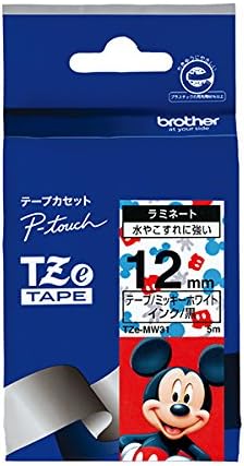 Amazon Co Jp ブラザー工業 Tzeテープ ディズニーテープ ミッキーホワイト 黒字 12mm Tze Mw31 パソコン 周辺機器