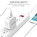 Comsun Dual USB Cell Phone Charger, 2 Port 24W 4.8A, Universal Portable Travel Adapter Wall Outlet Foldable Plug for Smartphone Tablet White