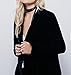R.Vivimos Womens Ruffled Asymmetric Long Velvet Blazers Coat Casual Jackets Medium Black