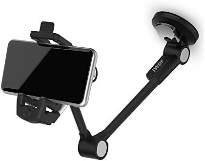 Alloy Car Phone Mount,Iwonderful Grip Flex Universal Windshield Car Phone Holder/Stand/Car Cradle with Extra Dashboard Base for Iphone 7/7 plus 6s/6s Plus HTC Sony LG Smartphone,GPS Devices,1001-Black