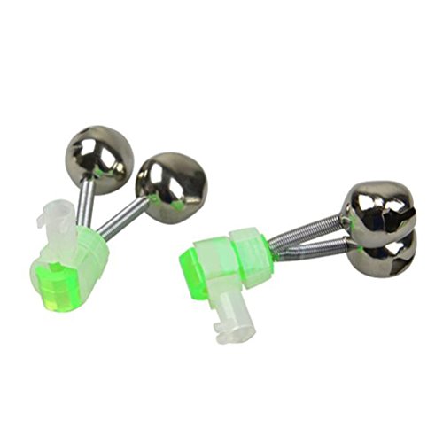 VORCOOL 5 Stück Twin Bells Angelrute Alarmglocken Clip Tackle Nacht Meer Angelrute Angeln Glocken Dual Bells Rod Clamp TIPP Clip Twin Alarm Bells – Bild 3