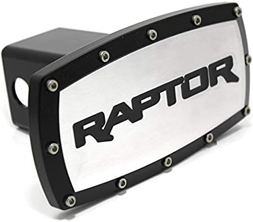 Black Trim Billet Aluminum Tow Hitch Cover compatible with FORD F-150 Raptor