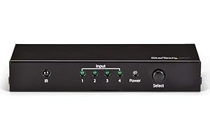StarTech.com HDMI 2.0 Switch - 4 Port - 4K 60Hz - HDMI Automatic Video Switch Box - Multi Port Hub w/ 1 in 4 Out Functionalit