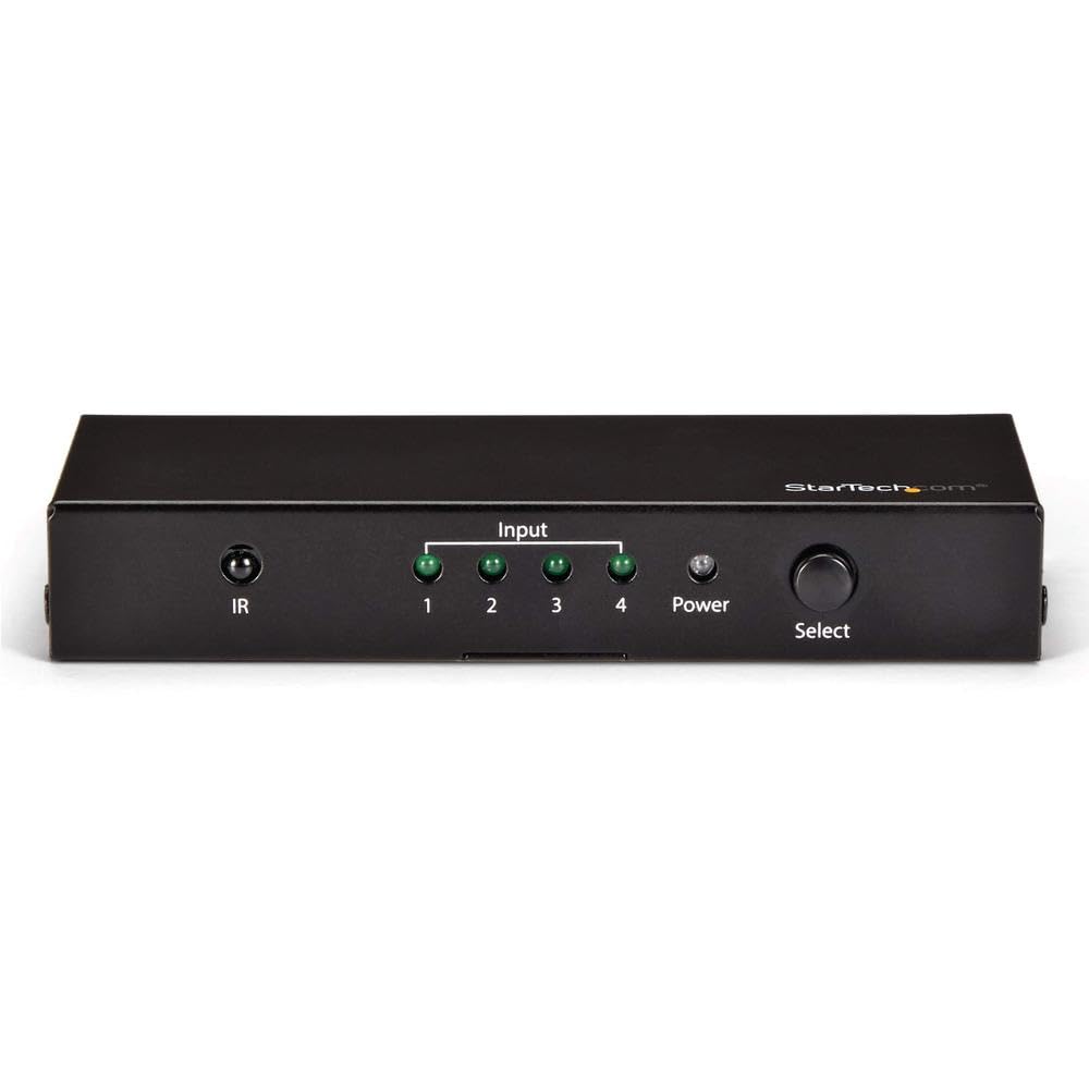 StarTech.com HDMI 2.0 Switch - 4 Port - 4K 60Hz - HDMI Automatic Video Switch Box - Multi Port Hub w/ 1 In 4 Out Functionality (VS421HD20)