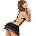 Underwear, Toraway Lace Sexy Passion Lingerie Backless Halter Babydoll G-string Dress (Black #1)