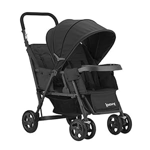 Joovy Caboose Too Sit and Stand Double Stroller Featuring Universal Car Seat Adapter, 3-Way Reclining Seats, Option to…