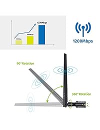 ANEWISH - Adaptador inalámbrico USB WiFi 3.0 de 1200 Mbps para tarjeta LAN de red con antena de 5 dBi de doble banda 2,4 G 5 G 802.11ac adaptador WiFi compatible con PC Desktop Laptop Tablet, Windows 10 8.1 8 7 XP, Mac OS