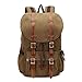 Vintage Canvas Backpack, Fresion Retro Bookbag Men Rucksack Fits up to 15-17'' Laptop (Canvas Khaki)