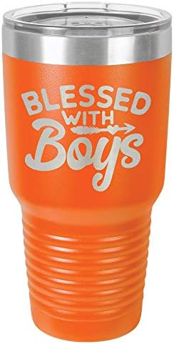 Blessed With Boys 30オンス ストロー付きドリンクタンブラー 面白い引用句付きレーザー刻印トラベルマグ Yeti Rambler 母の日ギフトアイデア Onlygifts Com 30 Oz オレンジ 30 Oz Orange Bwb M Distribuidoravalmor Com