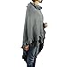 Luxury Women Ruffle Edge Poncho Knitted Shawl Premium Lady Soft Knit Cape
