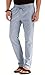 Mr.Zhang Men's Drawstring Casual Beach Trousers Linen Summer Pants Silver Gray-US 34