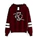 Hoodies New Ablum Love Yourself 結 'Answer'Sweatshirt Suga Jimin Jungkook V RM Jimin Sweater Jacket Pullover (L, red) …