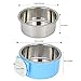 Crate Dog Bowl Removable Stainless Steel Water Food Feeder Bowls Cage Coop Cup for Cat Puppy Bird Pets