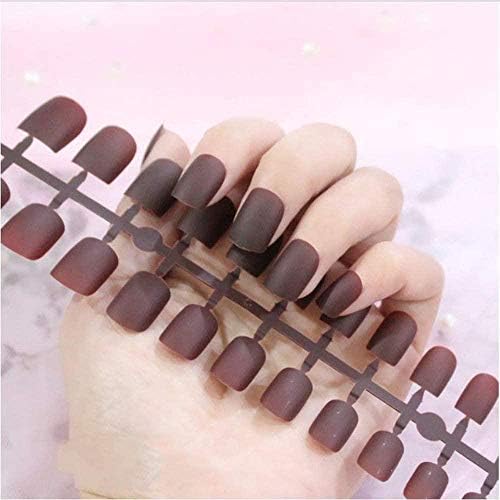 爆買い の B05yhhqh 激安超特価 ベビー マタニティ 100 品質保証 新作製品 世界最高品質人気 激安超特価ホーム 正規品送料無料 偽の爪の女性エレガントな純粋な色の偽の爪マットアクリル偽の爪24ピース取り外し可能なヒント爪延長マニキュアアートプレス偽の偽