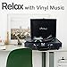 LP&No.1 Suitcase Bluetooth Turntable with Stereo Speaker,3 Speeds Vinyl Record Player Blackthumb 1