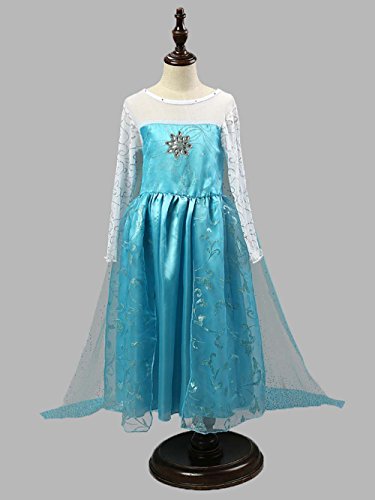 FE11 Disney Frozen Inspired Lace Elsa Costume Dress Girl Cosplay Party 3T-12 (7/8-130cm)