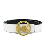Maikun MK Letter Round Plate Buckle Women Men Unisex 38mm Leather Adjustable Belt