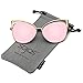 SojoS Fashion Cat Eye Style Metal Frame Women Sunglasses Lady Glasses SJ3163 With Gold Frame/Pink Mirrored Lens