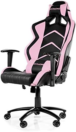 AKRacing Racing Style Desk Office Gaming Chair with High Backrest, Recliner, Swivel, Tilt, Rocker and Seat Height Adjustment Mechanisms. Pink Chair | PU Leather Pink/Black