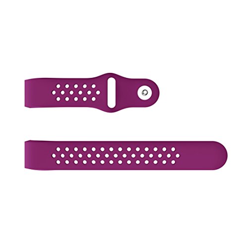 MoreToys Silicone Adjustable Replacement Accessory Sport Watch Band Wrist Strap Bracelet for Fitbit Charge 2 Fitness Wristband (Large, Purple)