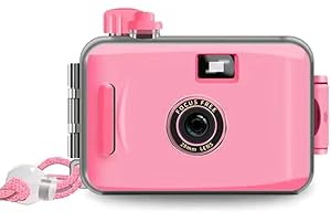 FUNVIEW 35mm Reloadable Waterproof Film Camera for Snorkeling, Manual Exposure, Without Film，Reusable，Easy to Use（Pink）