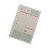 Chris-Wang 45 Sheets Universal Colored A5 Size Hole Punched Refills Inserts Filler Paper Pages for 6-Ring Binder/Journal/Dairy/Day Planner/Notebook (Daily Plan)