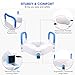 Health Line Massage Products 5 inch Elevated Raised Toilet Seat Commode Seat Riser, with Removable Padded Handles & Locking Mechanism, Portable and Sturdy for Handicapped, Elderly and Seniors