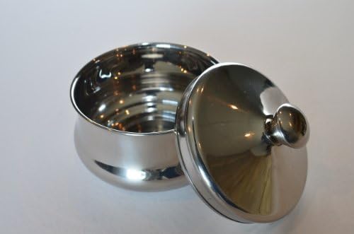 Pegasus Stainless Steel Shaving Bowl with Lid, Bombay Flared Bottom