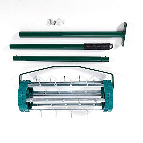 KANING Lawn Aerator Roller,Heavy Duty Aerator Roller Spike Tool with Steel Handle Garden Yard Home Grass USA Stock